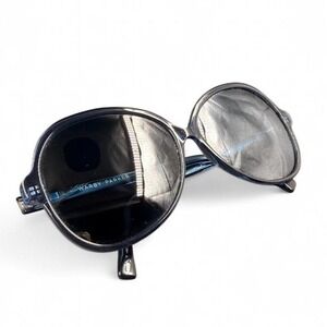 Warby Parker Karina Sunglasses Blue Translucent Round Lens